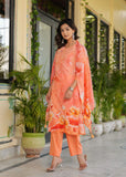 Hatheli's Women's Musline handwork Kurta set with Printed Dupatta